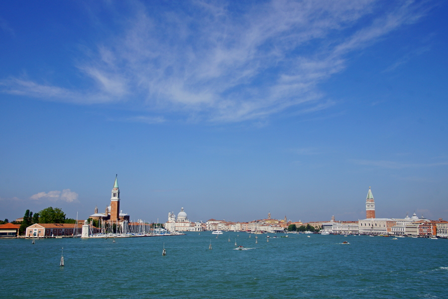 Panorama Blick vom Lido nach Venedig