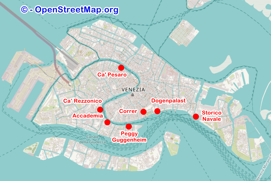 Alle Museen in Venedig Lageplan