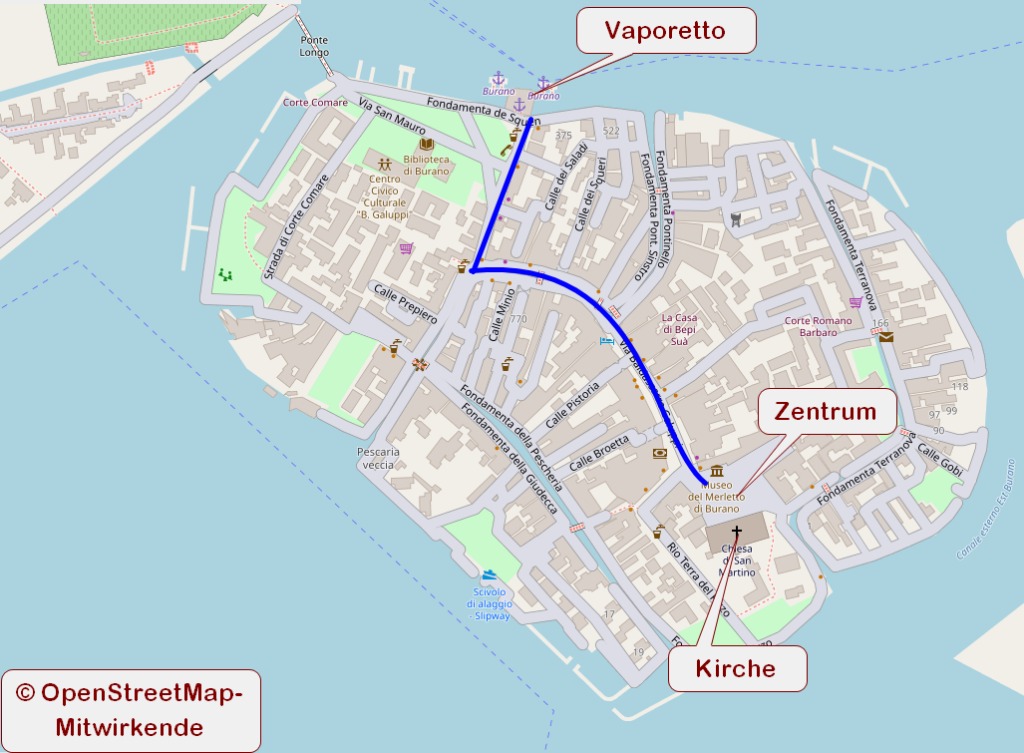 Burano im Plan