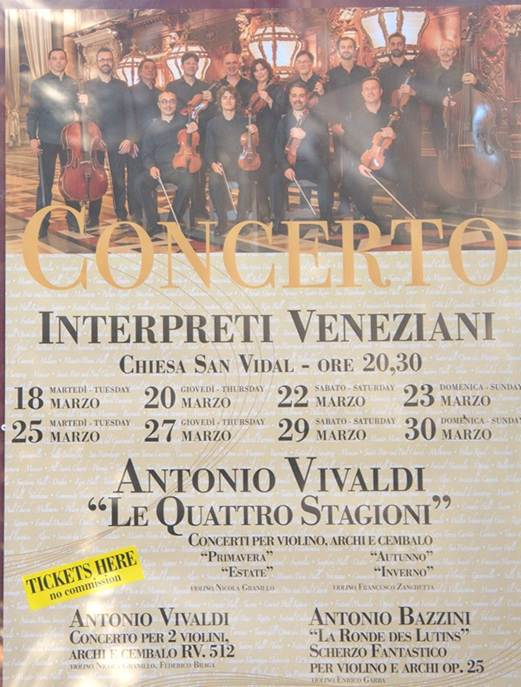 Interpreti veneziani: Im gesamten Statdtgebiet verteilt: Plakate mit aktuellen Terminen