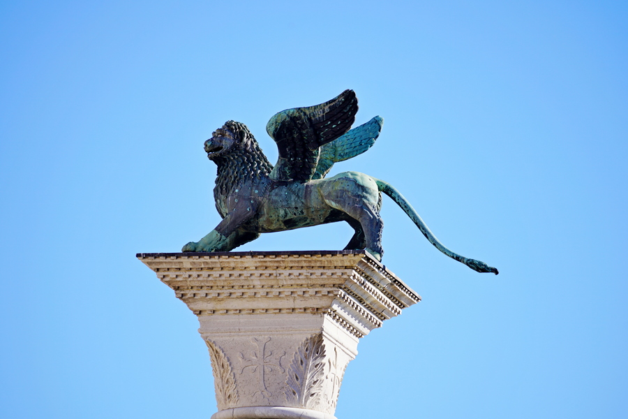 Die Säule des Heiligen Markus an der Piazzetta