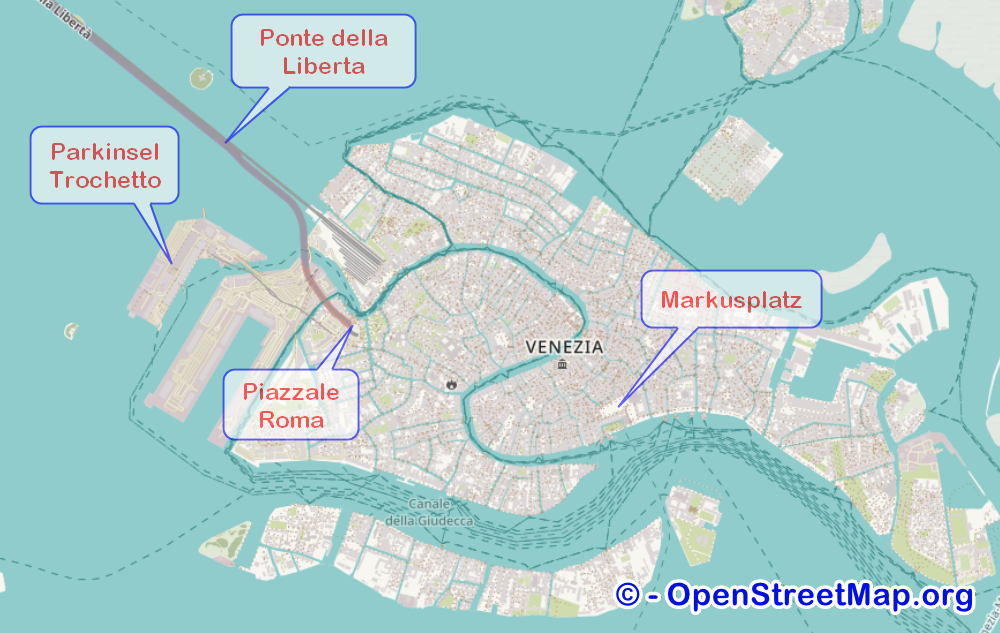 Plan: Tronchetto, People Mover, Reisebus